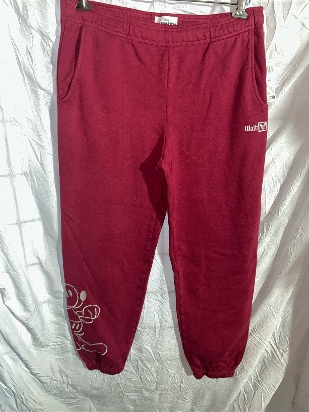 Disney Maroon Sweatpants with Graphic Detail size medium. NWT